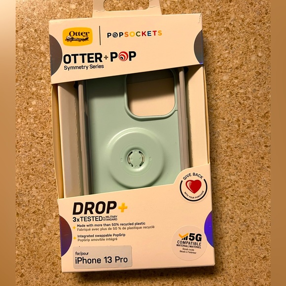 OtterBox Symmetry Series iPhone 13 Pro Phone Case in Teal with PopSocket - Picture 3 of 5